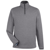 Core 365 Men's Black/White Venture Heathered Stripe Quarter-Zip