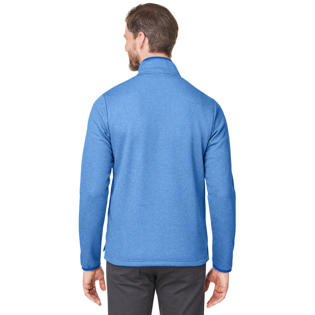 Core 365 Men's True Royal/White Venture Heathered Stripe Quarter-Zip