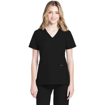 Cherokee Women's Black 2-Pocket V-Neck Top