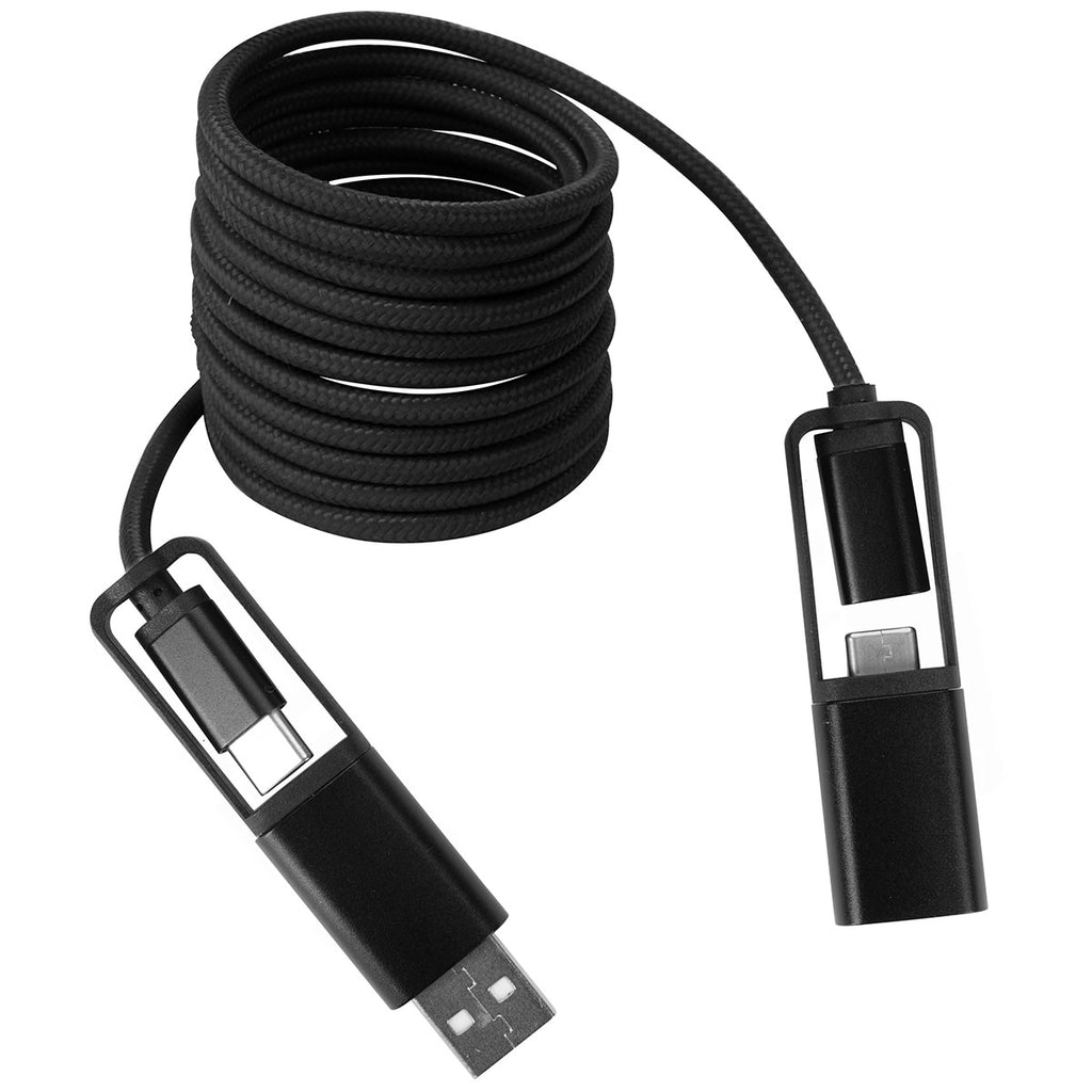 Koozie Group Black All-Over Braided Long Cable Extender