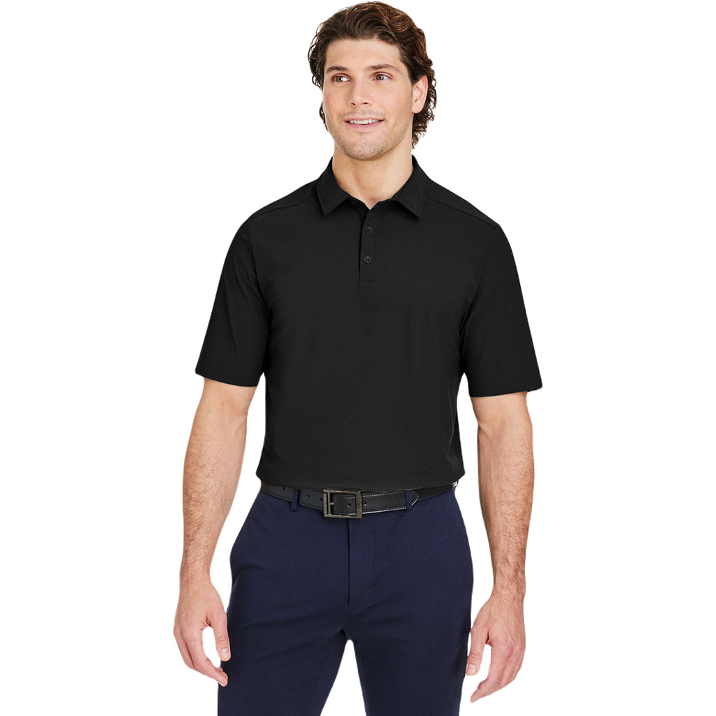 Devon & Jones Men's Black CrownLux Performance Windsor Welded Polo