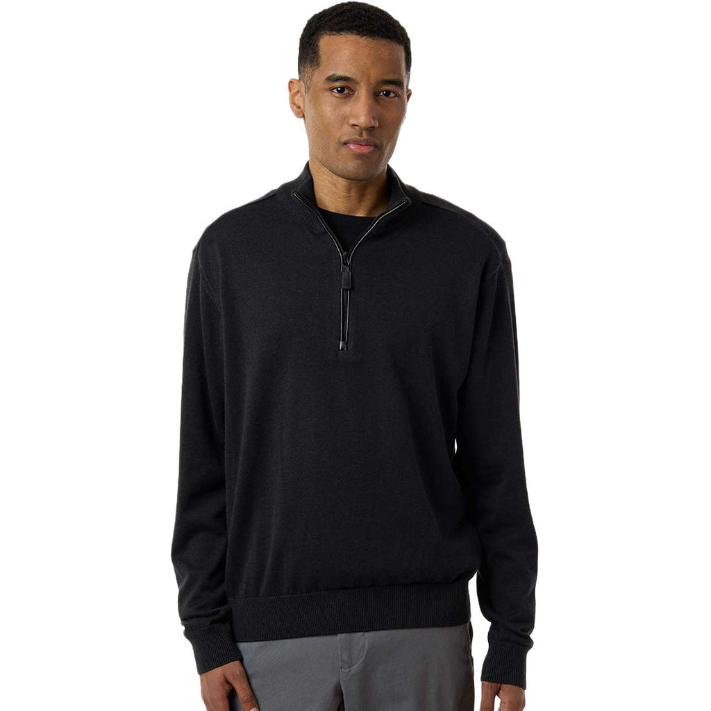 Devon & Jones Men's Black New Classics Quarter-Zip Sweater