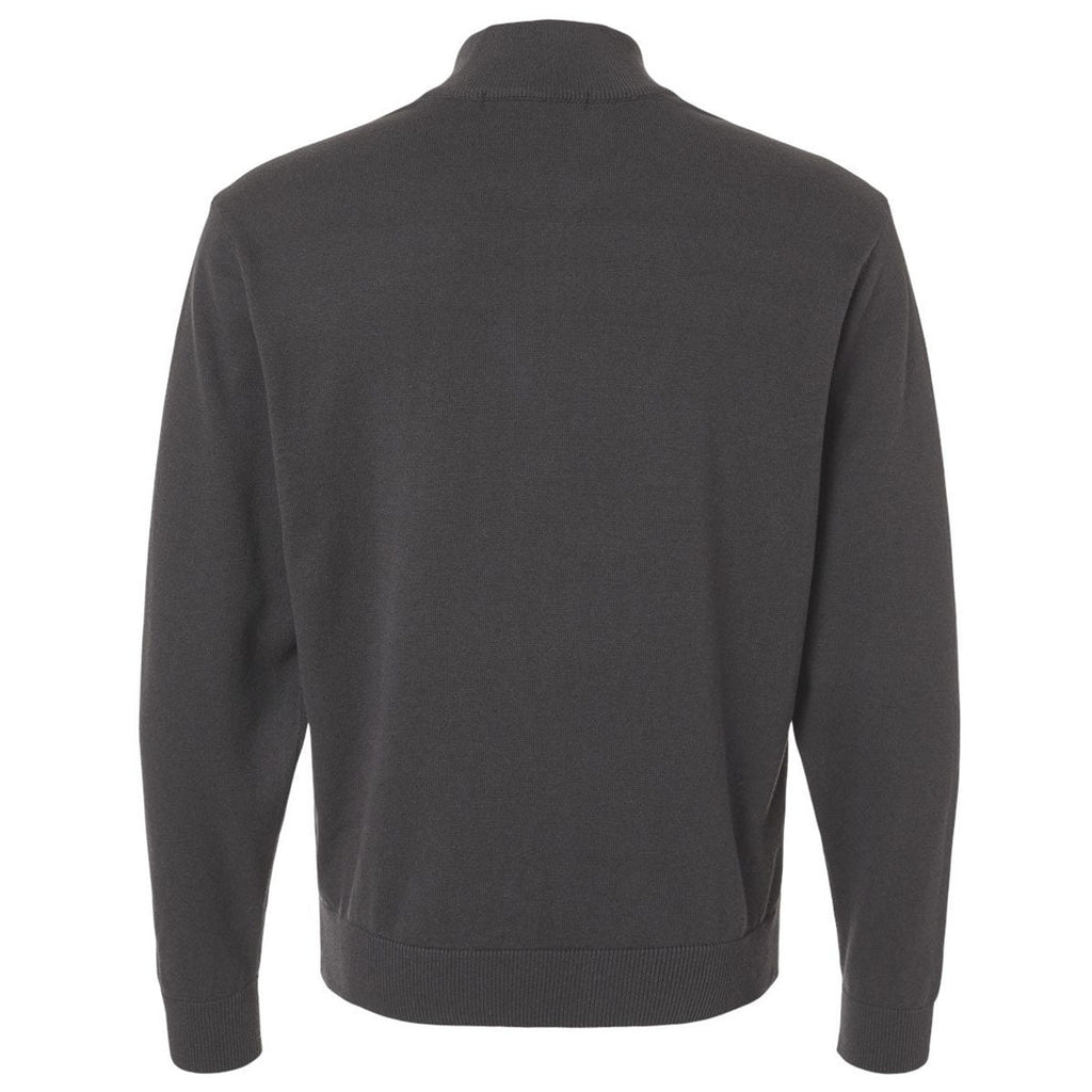 Devon & Jones Men's Graphite New Classics Quarter-Zip Sweater
