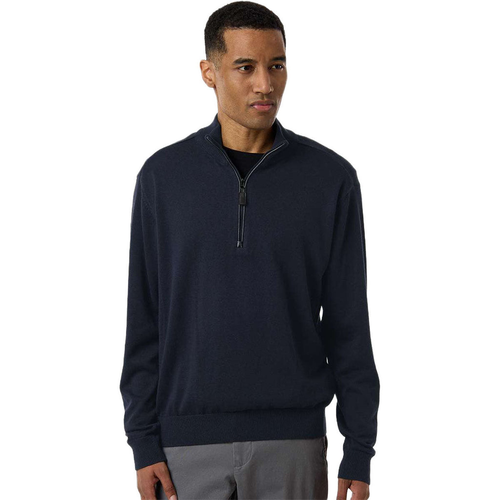 Devon & Jones Men's Navy New Classics Quarter-Zip Sweater