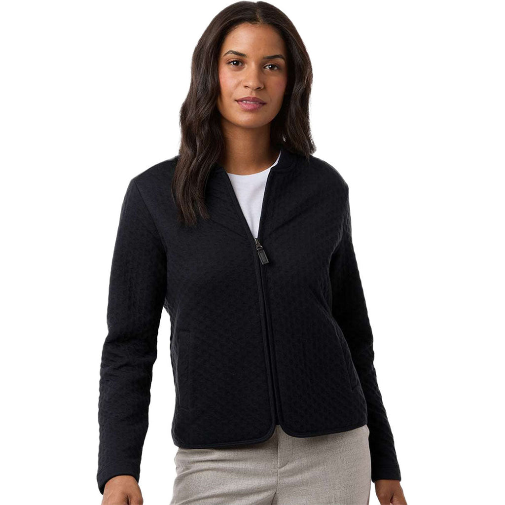 Devon & Jones Women's Black Berkeley Textured Full-Zip Jacket