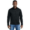 Eddie Bauer Men's Black Smooth Mid Layer Fleece 1/2-Zip