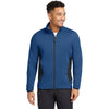 Eddie Bauer Men's Blue Heather Full-Zip Heather Stretch Fleece Jacket
