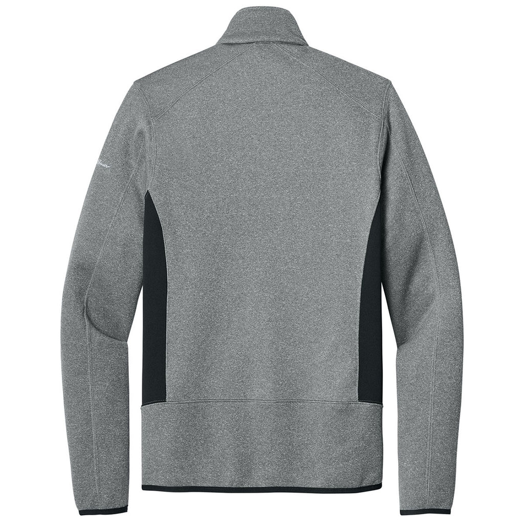 Eddie Bauer Men's Grey Heather Full-Zip Heather Stretch Fleece Jacket