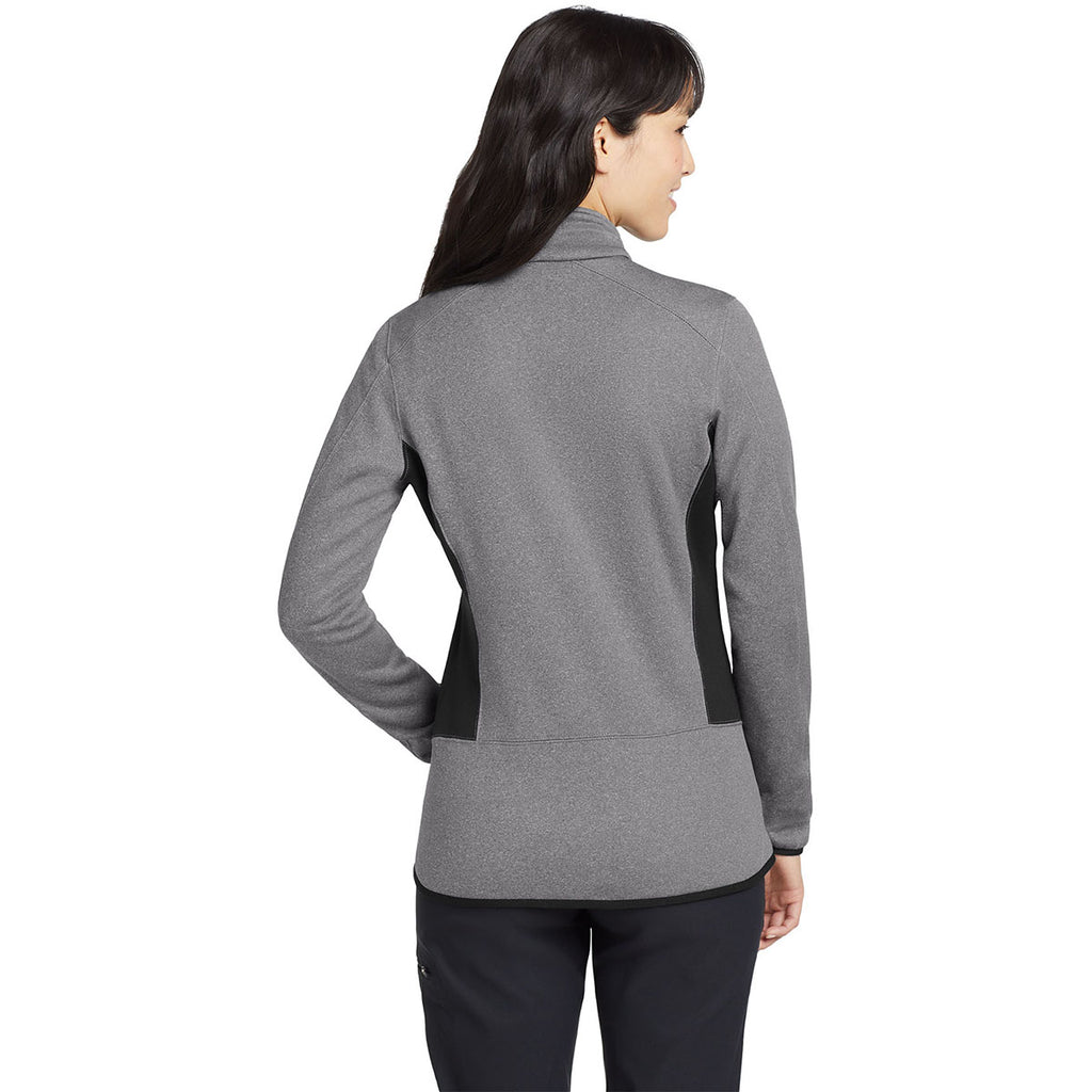 Eddie Bauer Women's Grey Heather Full-Zip Heather Stretch Fleece Jacket