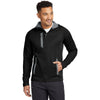 Eddie Bauer Men's Black Sport Hooded Full-Zip Fleece Jacket