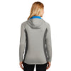 Eddie Bauer Women's Grey Cloud/Grey Steel/Expedition Blue Sport Hooded Full-Zip Fleece Jacket