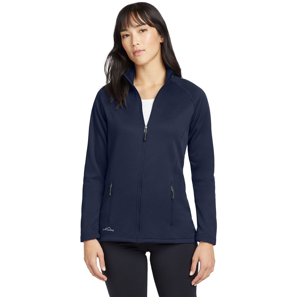 Eddie Bauer Women's River Blue Smooth Fleece Base Layer Full-Zip