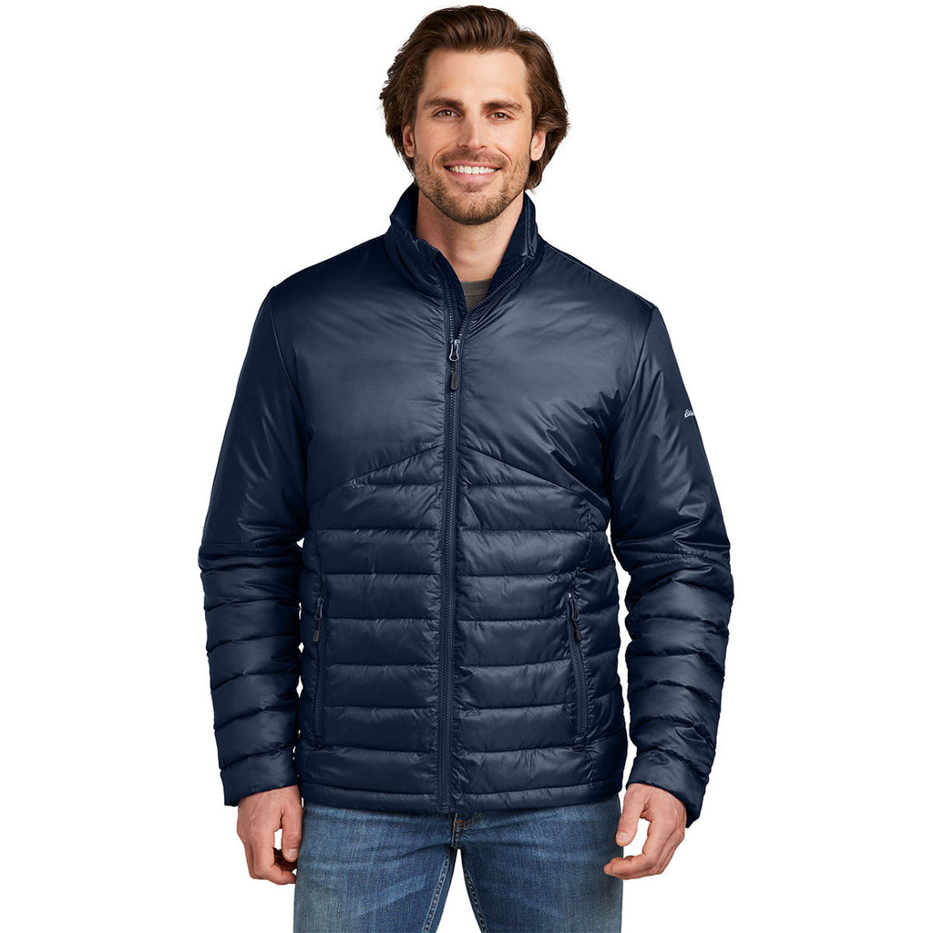 Eddie Bauer Men's River Blue Navy Quilted Jacket