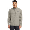 Eddie Bauer Men's Driftwood Beige L/S Performance Fishing Shirt