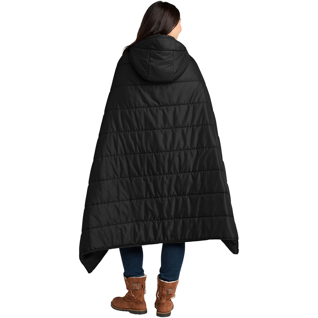 Eddie Bauer Black Puffy Camp Poncho