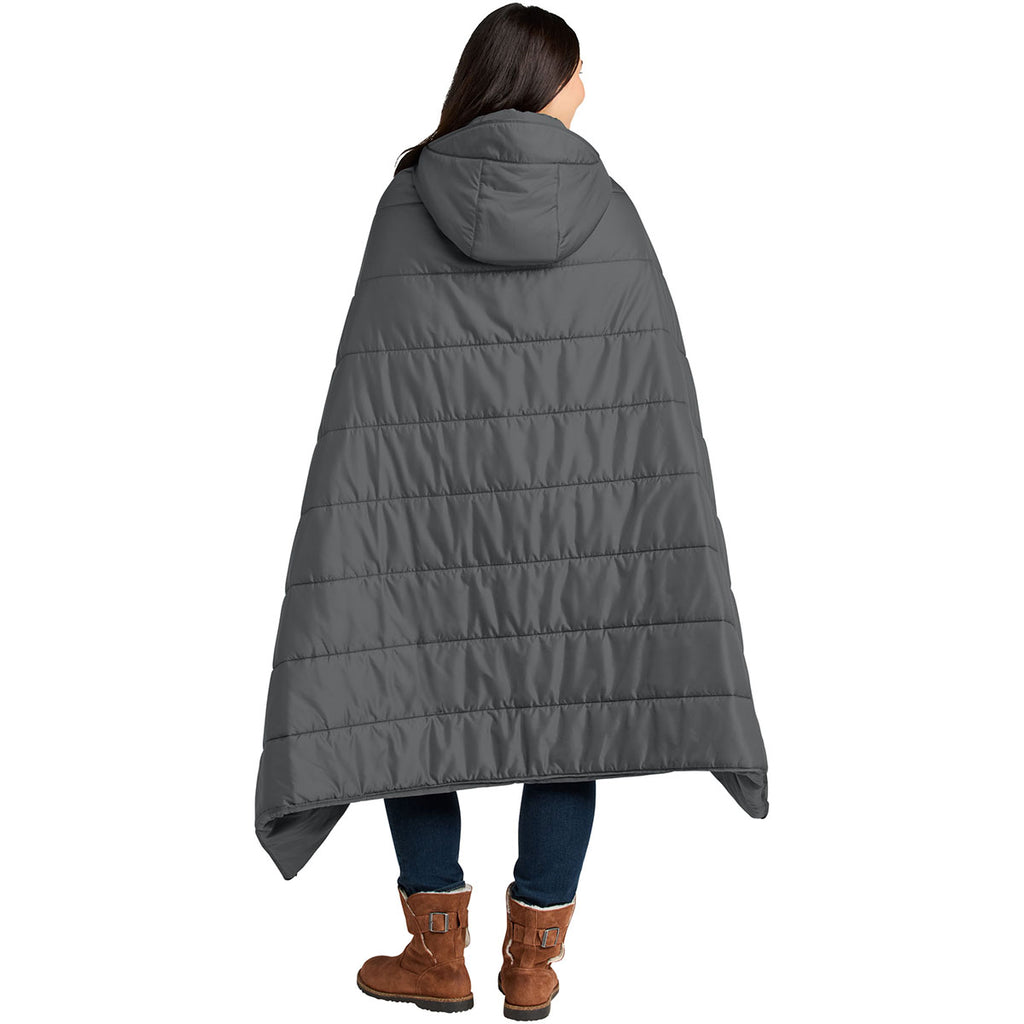 Eddie Bauer Metal Grey Puffy Camp Poncho
