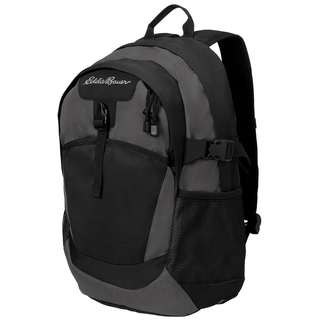 Eddie Bauer Black/Grey Steel Ripstop Backpack