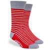 Pop Promos Red & Grey Single Stripe Dress Socks