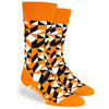 Pop Promos Orange & Black Kaleidoscope Dress Socks