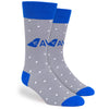 Pop Promos Blue & Grey Small Polka Dot Dress Socks