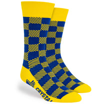 Pop Promos Blue & Yellow Tartan Dress Socks