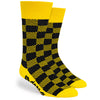 Pop Promos Yellow & Black Tartan Dress Socks