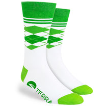 Pop Promos Green Shades Half Argyle Dress Socks