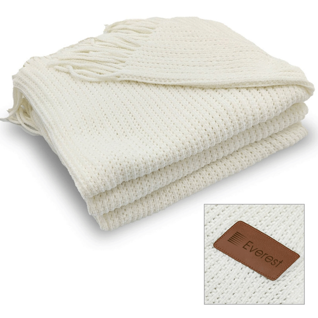 Logomark Cream Luxura RPET Throw Blanket