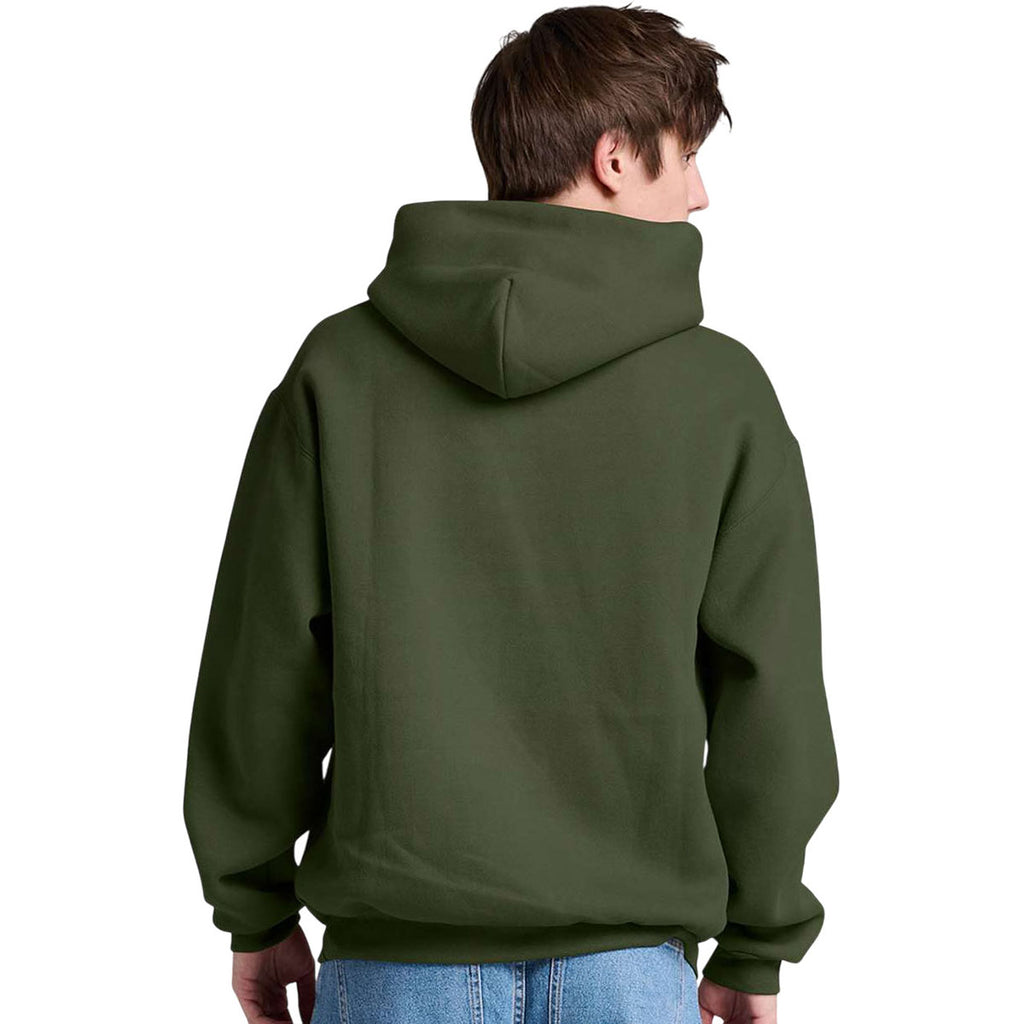 Jerzees Unisex Military Green Rugged Hooded Sweatshirt