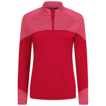 Levelwear Women's Flame Red Classic Stripes Pullover