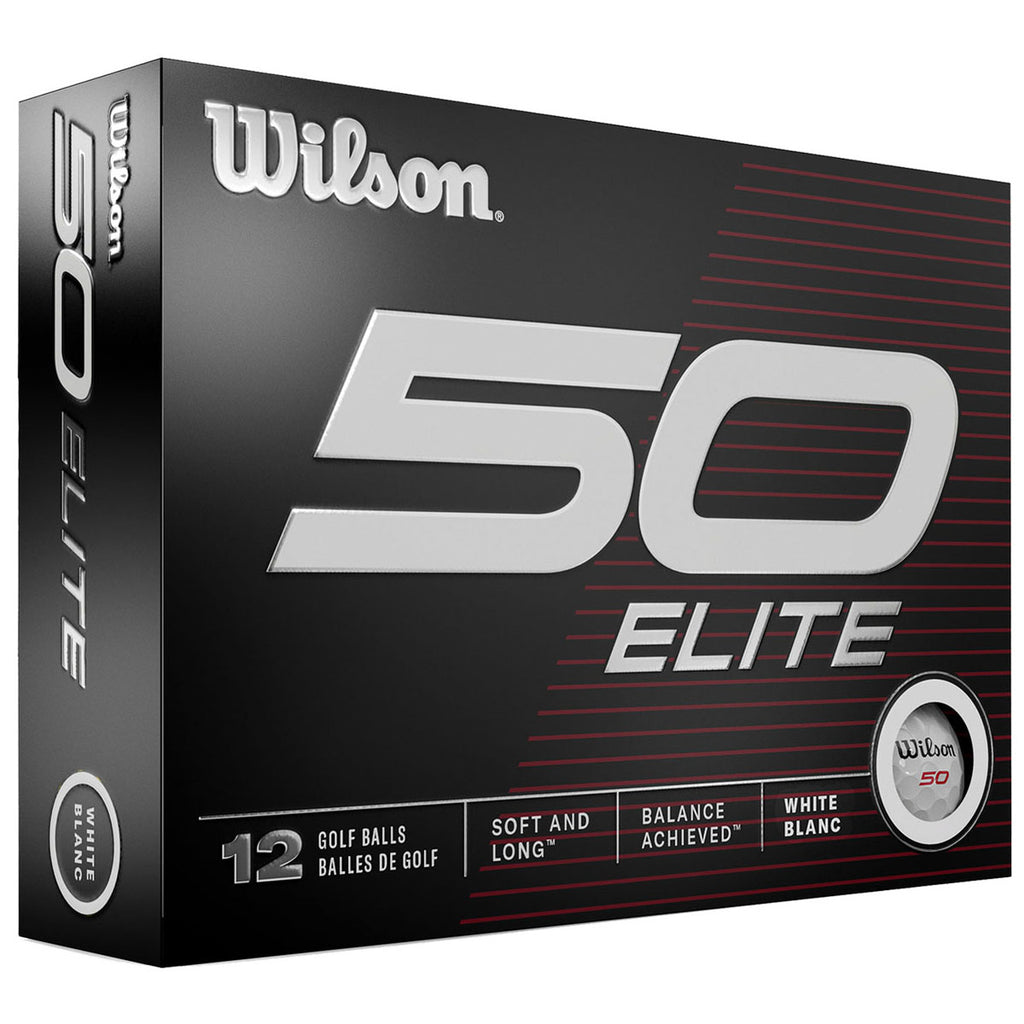 Wilson White 50 Elite Golf Balls (One Dozen)