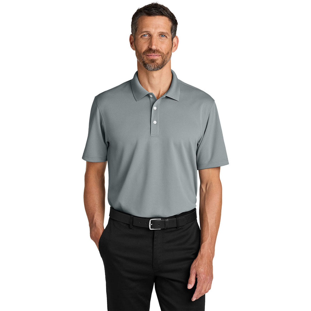 Port Authority Men's Light Sterling Grey Dry Zone Stain-Release Grid Polo