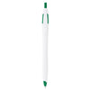 Bullet White w/Green Trim Cougar Retractable Ballpoint Pen