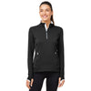 Zero Restriction Women's Black Sofia Quarter-Zip Pullover