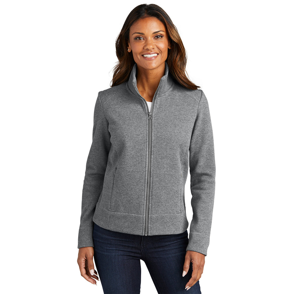 Port Authority Women's Grey Heather Network Fleece Jacket