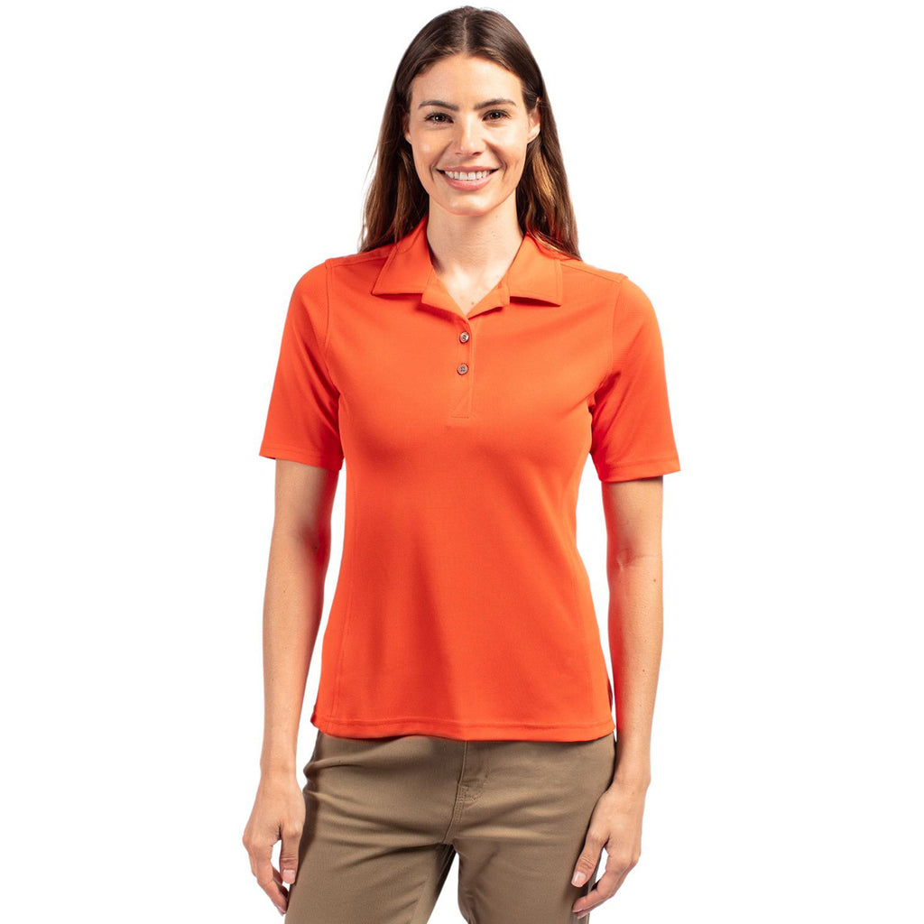 Cutter & Buck Women's College Orange Virtue Eco Pique Recycled Polo