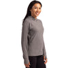 Cutter & Buck Women's Black Heather Adapt Knit Recycled Heathered Hooded Pullover