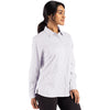 Cutter & Buck Women's Concrete/White Skyline Epic Confidence Recycled Gingham Long Sleeve Dress Shirt