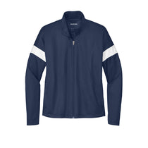 Sport-Tek True Navy/White Women's Travel Full-Zip Jacket