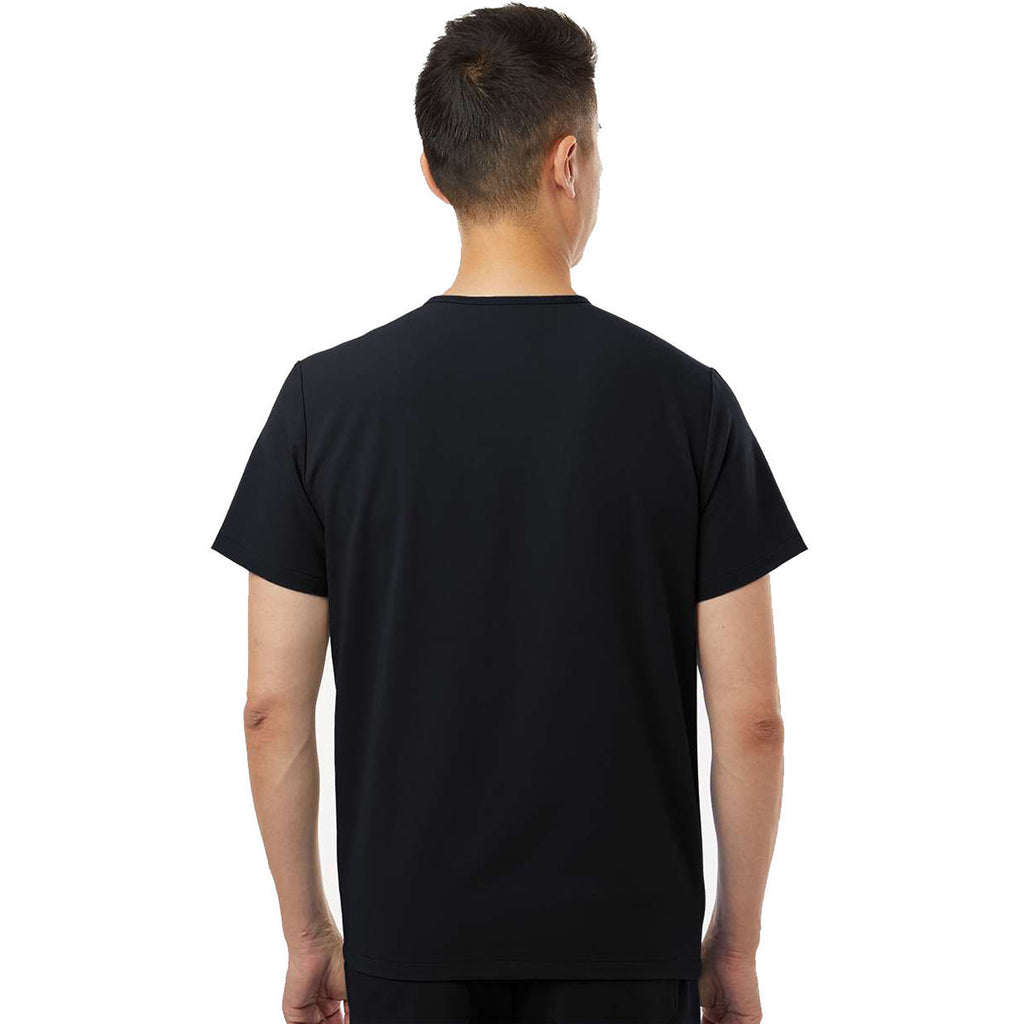 Jaanuu Men's Black Holmes Everyday 1-Pocket Scrub V-Neck Top