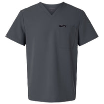 Jaanuu Men's Carbon Grey Holmes Everyday 1-Pocket Scrub V-Neck Top