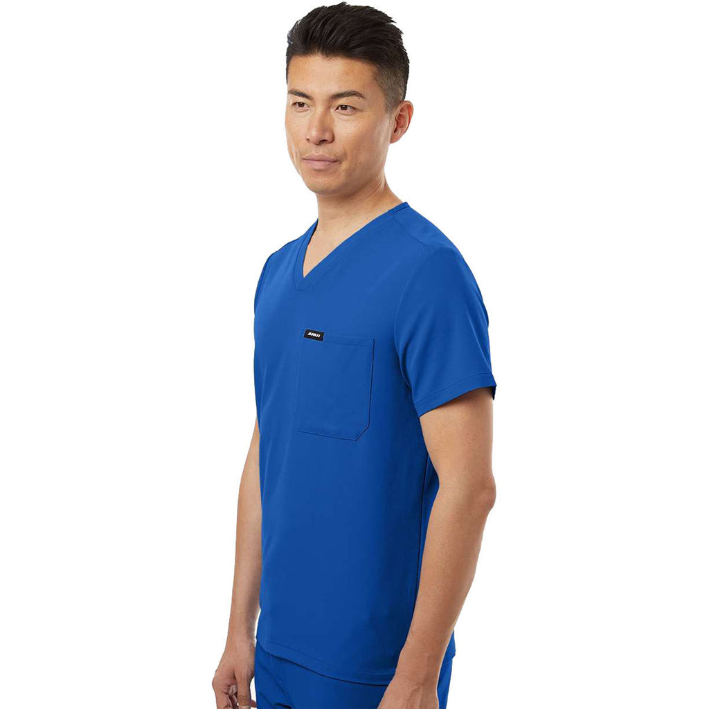 Jaanuu Men's Royal Blue Holmes Everyday 1-Pocket Scrub V-Neck Top