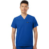 Jaanuu Men's Royal Blue Platt 3-Pocket Scrub V-Neck Top