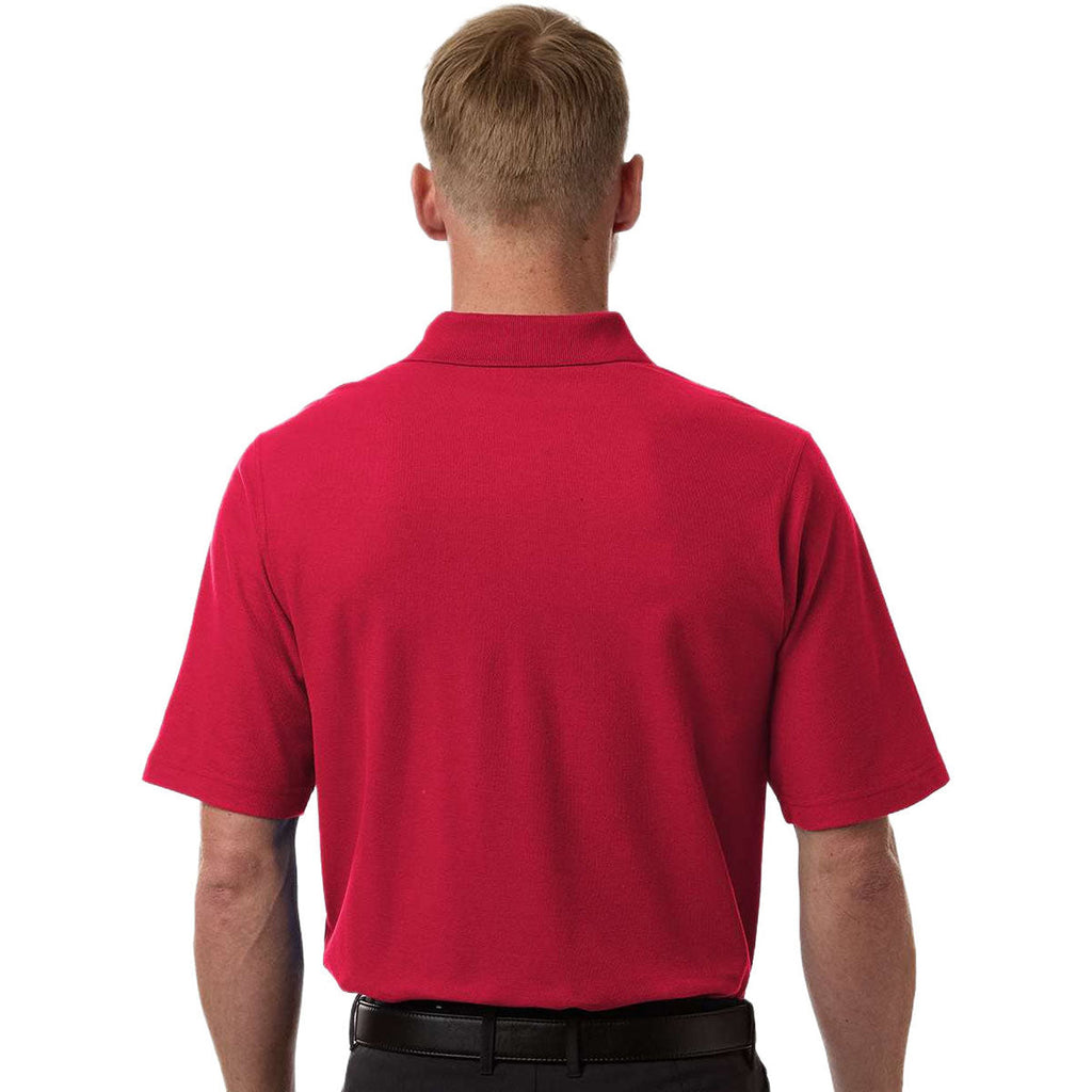 Harriton Men's Red Maverick CVC Pique Polo