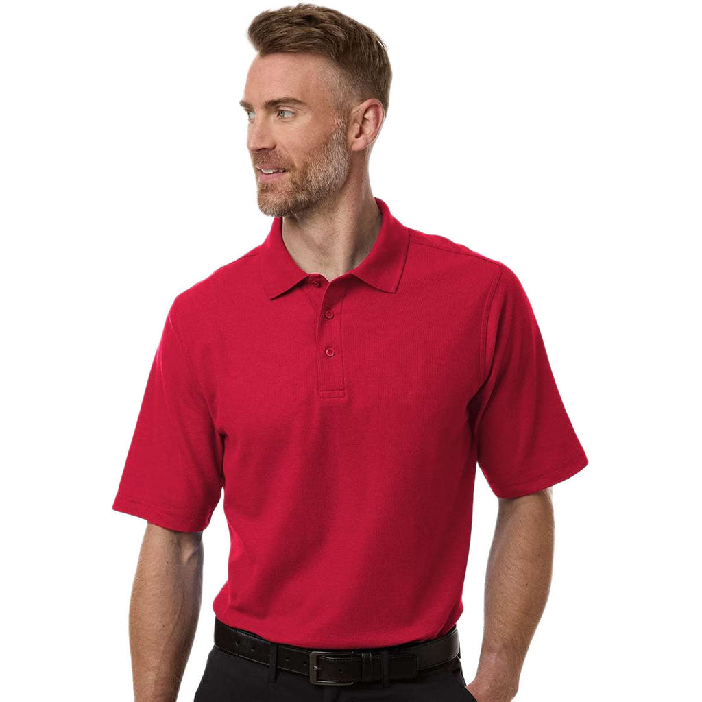 Harriton Men's Red Maverick CVC Pique Polo