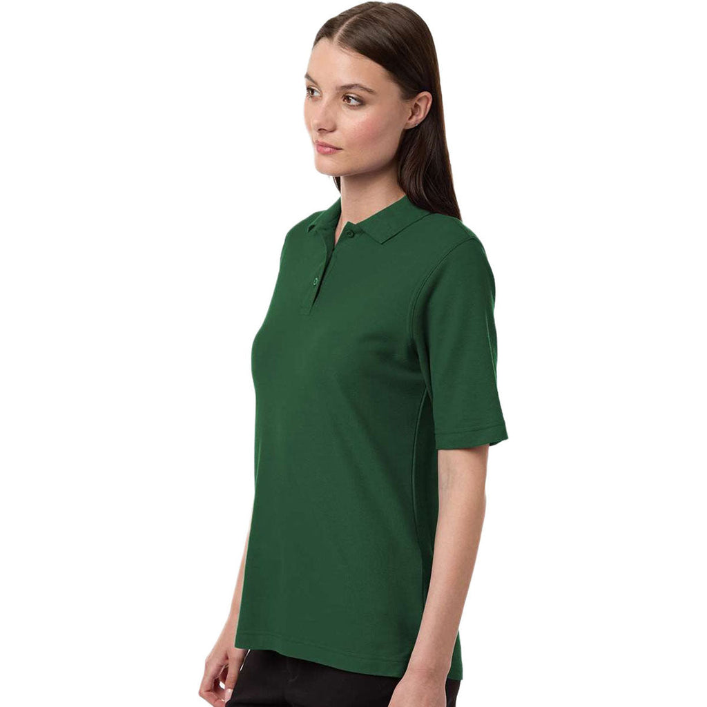 Harriton Women's Dark Green Maverick CVC Pique Polo