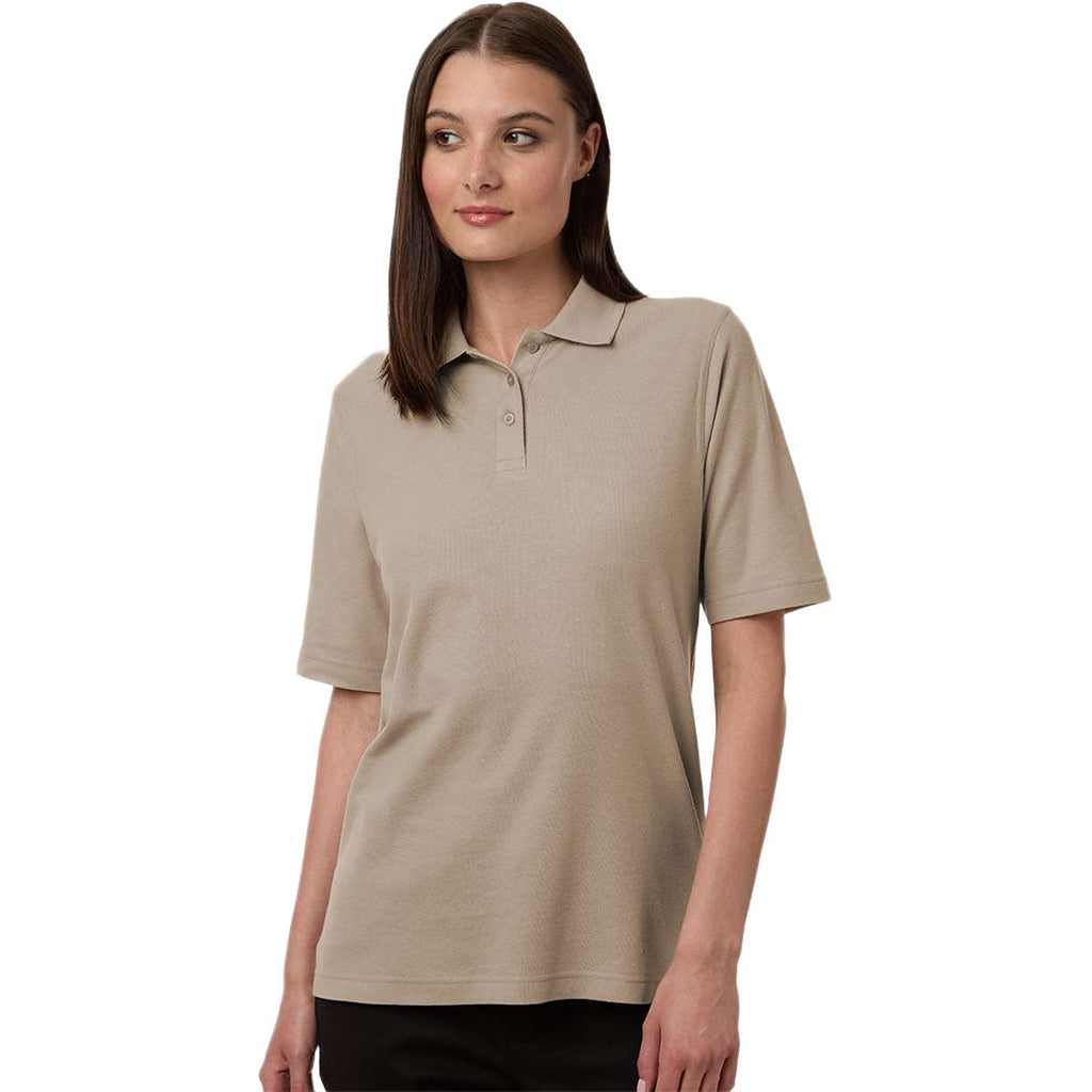 Harriton Women's Khaki Maverick CVC Pique Polo