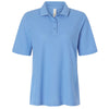 Harriton Women's Light College Blue Maverick CVC Pique Polo