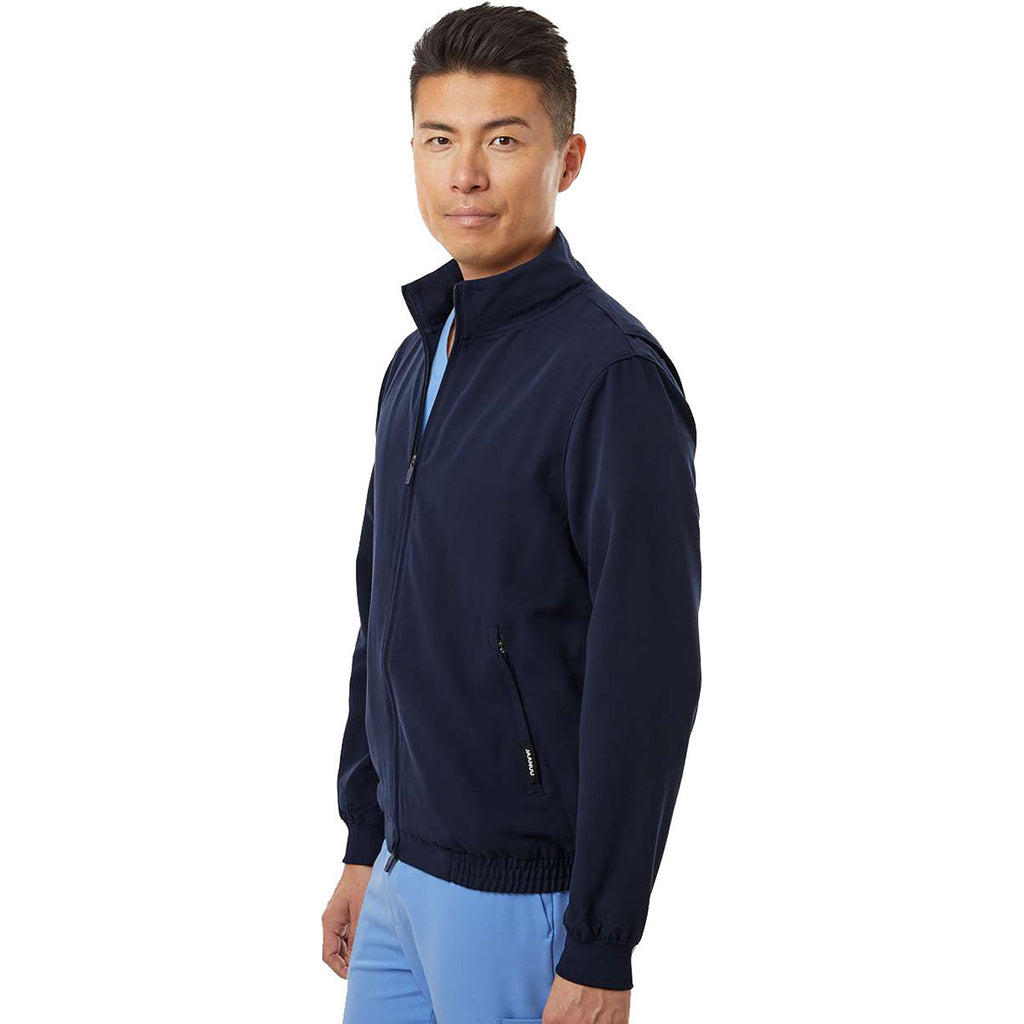 Jaanuu Men's Midnight Navy Wolfe Everyday Full-Zip 6-Pocket Scrub Jacket