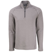 Cutter & Buck Men's Elemental Grey Heather Peshastin Eco Fleece Recycled Half Zip Pullover